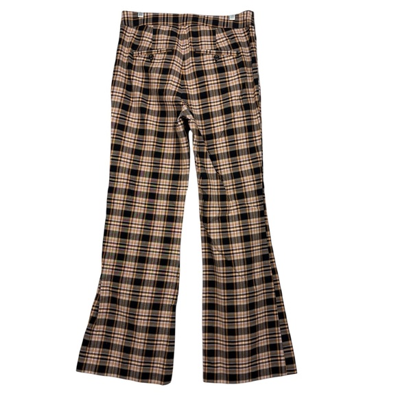 Anthropologie Maeve Plaid Flared Trouser Pants - Picture 3 of 7